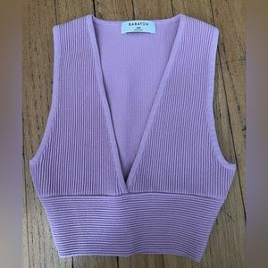 Babaton sculpt knit crop top